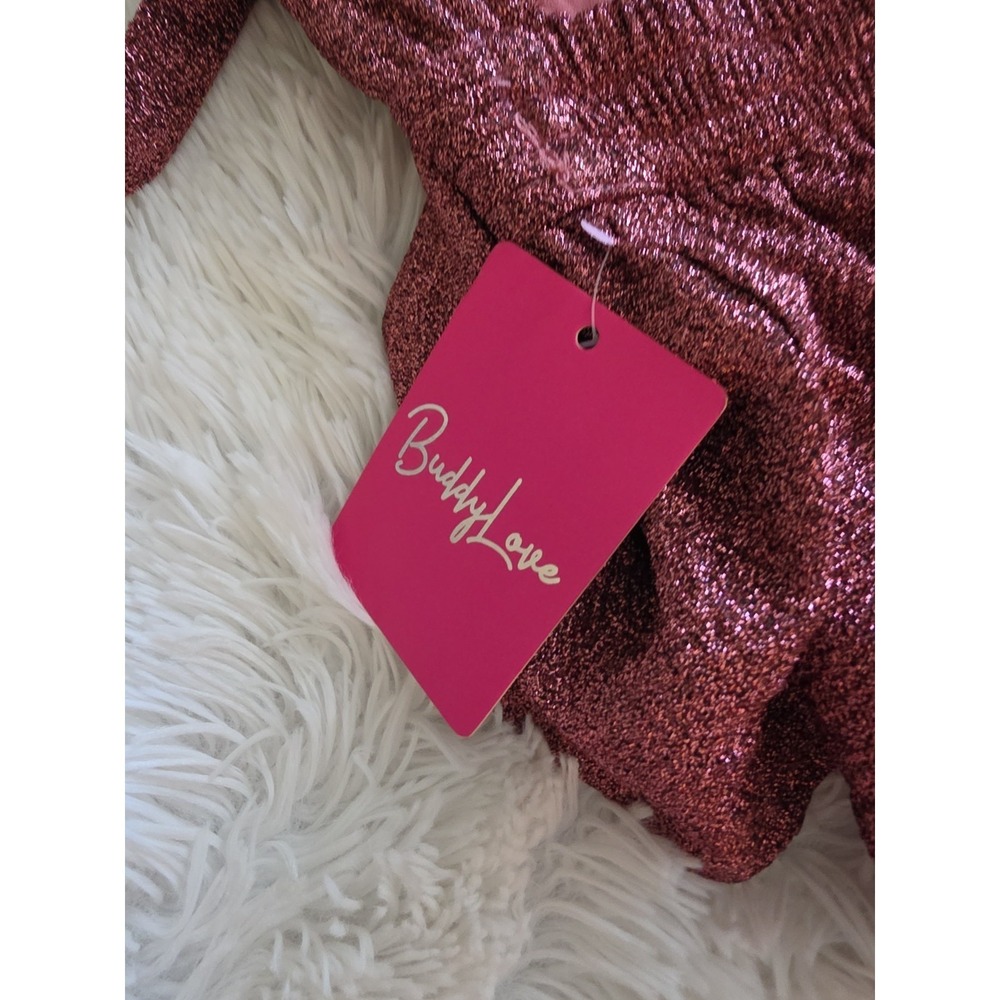 BUDDY LOVE Talia Halter Maxi Ruffle Glitter Long Dress- Valentine - S - Picture 6 of 12